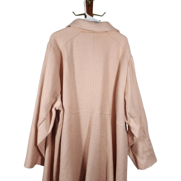 Torrid Blush Pink Wool Winter Button Down Fit and Flare Coat - Picture 5 of 11